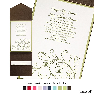 Ecru Layered Invitation with Pocket