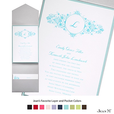 White Layered Invitation with Pocket