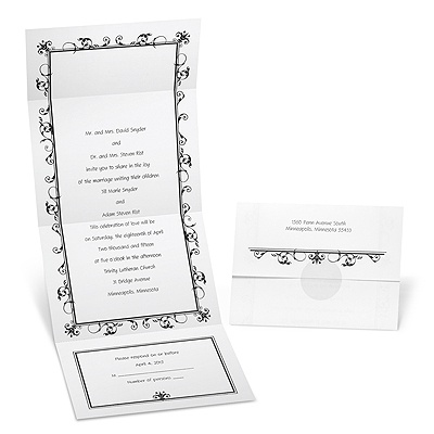 Ornate Frame Seal and Send Wedding Invitation