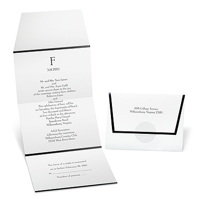 Bold Black Border Seal and Send Wedding Invitation