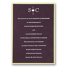 Eggplant Layered Wedding Invitation