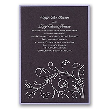 Eggplant Layered Wedding Invitation