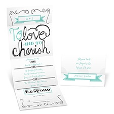 Love and Cherish Seal and Send Wedding Invitation