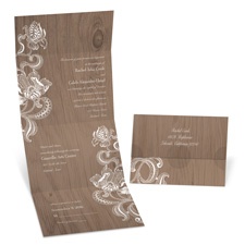 Lacy Rustic Seal and Send Wedding Invitation