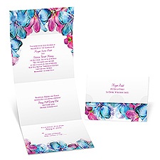 Blossoming Watercolors Seal and Send Wedding Invitation