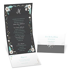 White Blossoms Seal and Send Wedding Invitation