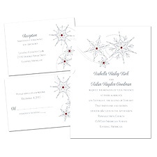 Dramatic Snowflakes Wedding Invitation Kit