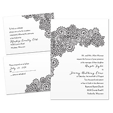Paisley Lace Wedding Invitation Kit