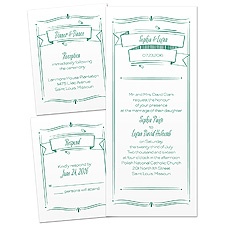 Vintage Banners Wedding Invitation Kit