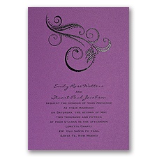 Purple Shimmer Wedding Invitation Card