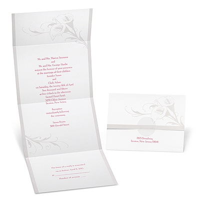 Calla Lily Seal and Send Wedding Invitation