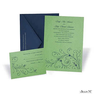 Green Shimmer Invitation Card