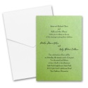 Green Shimmer Invitation Card with Pocket