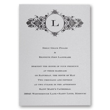 Silver Shimmer Wedding Invitation Card