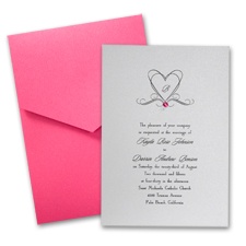 Silver Shimmer Wedding Invitation Card with Pocket