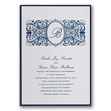 Silver Shimmer Layered Wedding Invitation