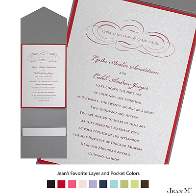 Silver Shimmer Layered Invitation with Pocket