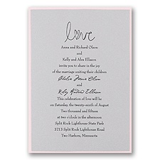 Silver Shimmer Layered Wedding Invitation