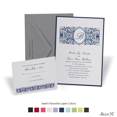 Silver Shimmer Layered Invitation