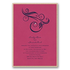Fuchsia Layered Wedding Invitation