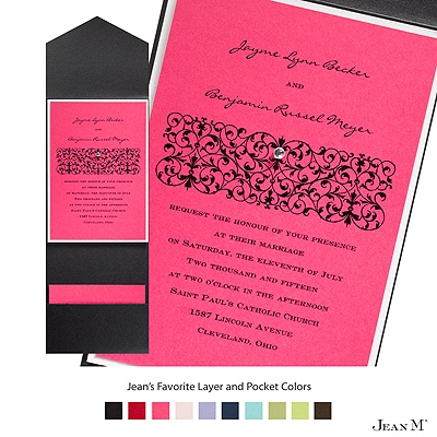 Fuchsia Layered Invitation with Pocket