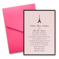 Princess Pink Layered Wedding Invitation with Pocket