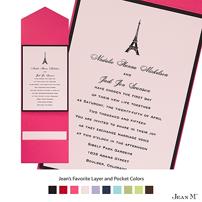 Princess Pink Layered Invitation with Pocket