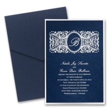 Midnight Layered Wedding Invitation with Pocket
