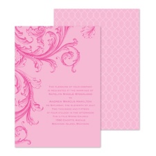 Pink Flourishes Wedding Invitation