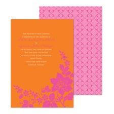 Floral Silhouette Wedding Invitation - Poppy