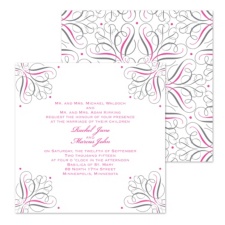 Mod Medallion Wedding Invitation - White - Square