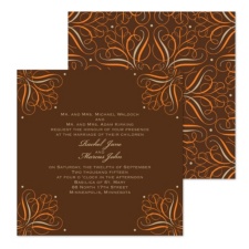 Mod Medallion Wedding Invitation - Champagne - Square