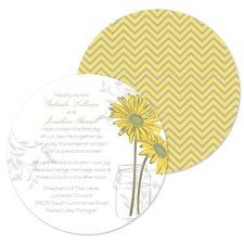 Daisy Daisy Wedding Invitation - Round