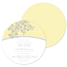 Garden Trellis Wedding Invitation - Canary - Round