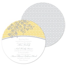 Garden Trellis Wedding Invitation - Stainless - Round