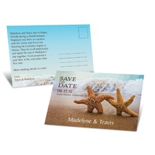 Starfish Save the Date Postcard