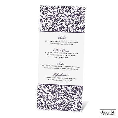 Vintage Damask Menu Card