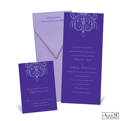 Damask Heart Invitation - Orchid
