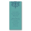 Damask Heart Invitation - Peacock