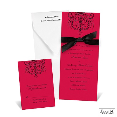 Damask Heart Invitation - Velvet