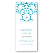 Vine Monogram Wedding Invitation - White