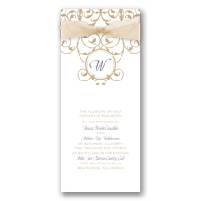 Vine Monogram Wedding Invitation - White