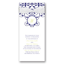 Vine Monogram Wedding Invitation - White