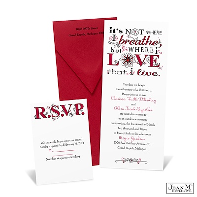 Artistic Poetry Invitation - Merlot