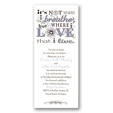 Artistic Poetry Wedding Invitation - Orchid