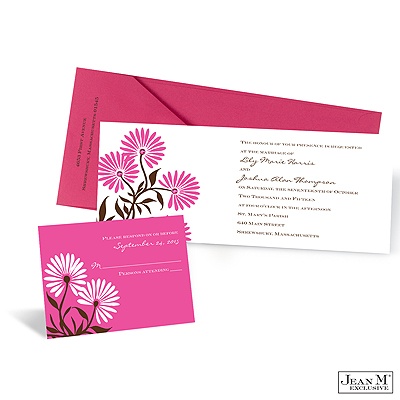 Whimsical Floral Invitation - Fuchsia