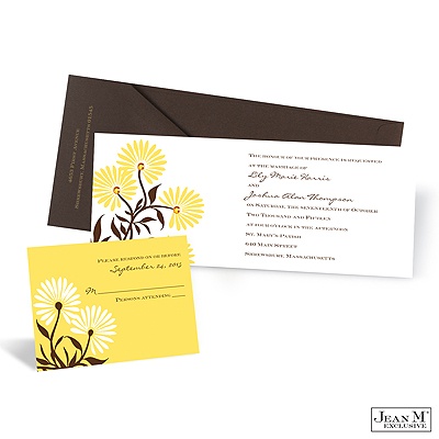 Whimsical Floral Invitation - Canary
