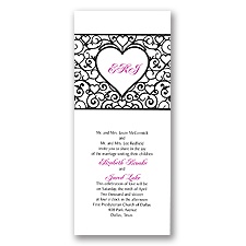 Filigree Heart Monogram Wedding Invitation