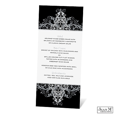Flowing Filigree Menu Card - Stainless