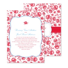 Vintage Flowers Wedding Invitation